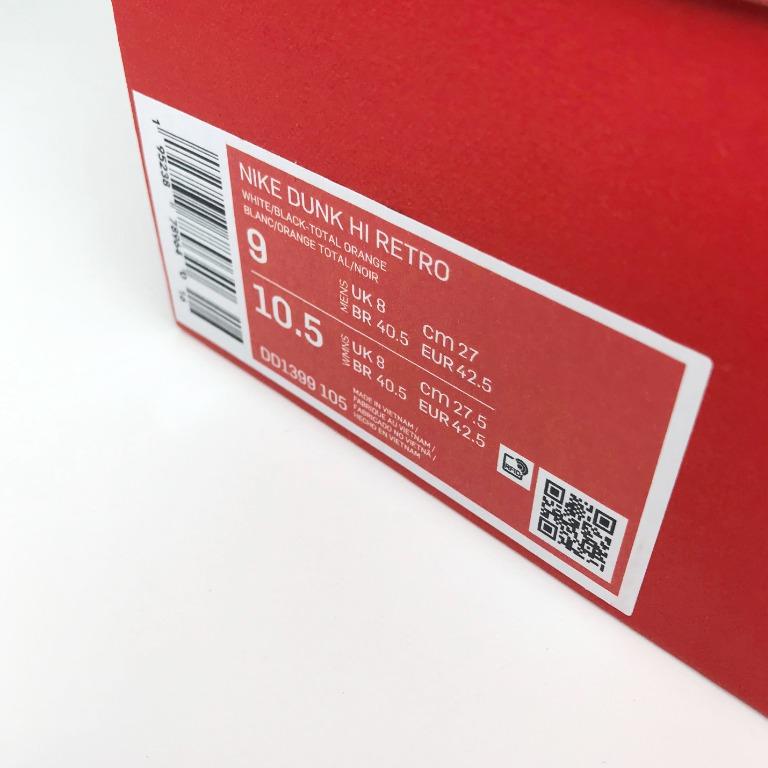 Nike Black White Panda Dunk High - US9